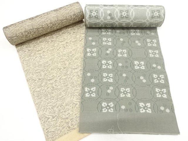 JAPANESE KIMONO / ANTIQUE OBI FABRIC BOLT 2-PIECE SET